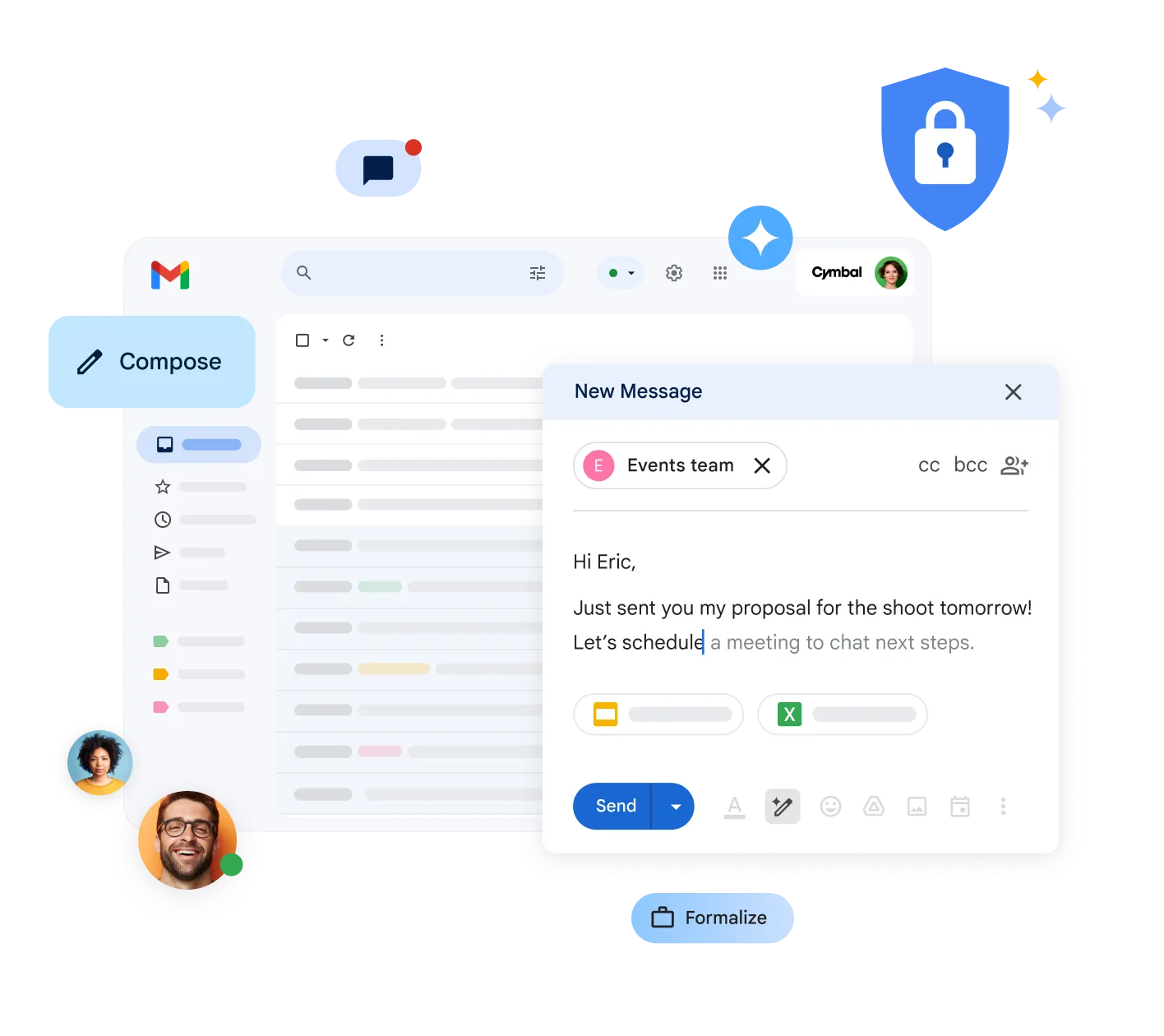 Phone and computer showing same emails