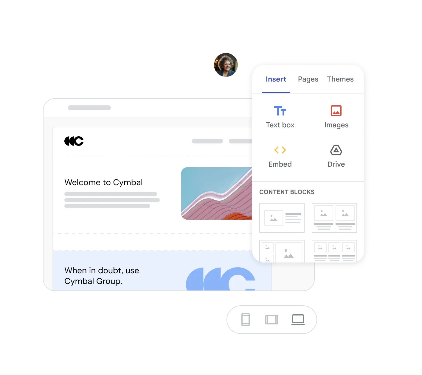 Drag and drop interface in Sites