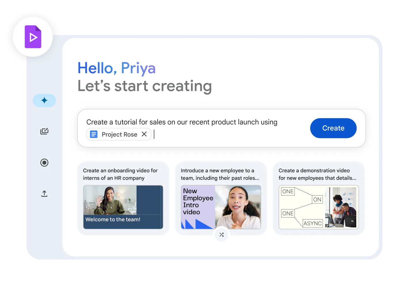 AI generating a video in Google Vids